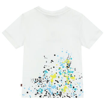Younger Boys White Logo T-Shirt