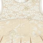 Girls Beige Embellished Dress, 1, hi-res