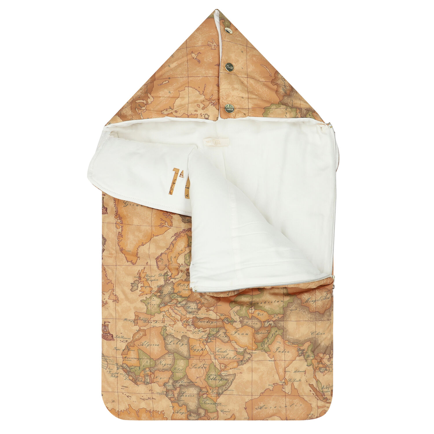 Beige Geo Map Baby Nest, 1, hi-res