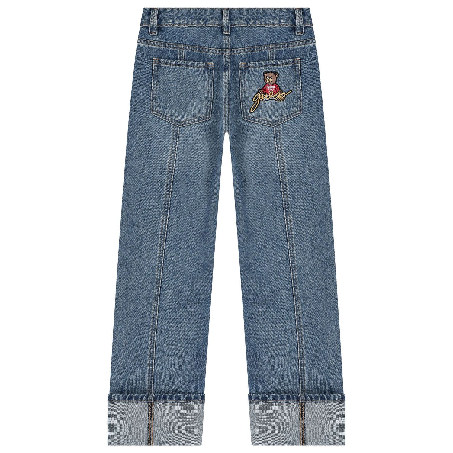 بنطلون جينز بنات دينم بطبعة تيدى بير باللون الأزرق, 1, hi-res image number null