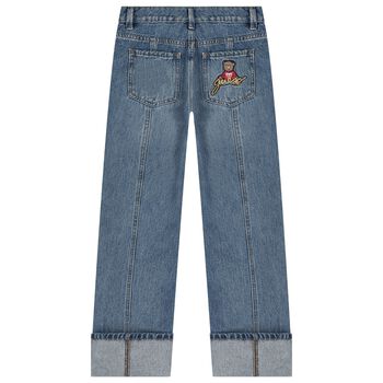 Girls Blue Teddy Bear Denim Jeans