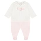 Baby Girls White & Pink Logo Babygrow Gift Set, 1, hi-res