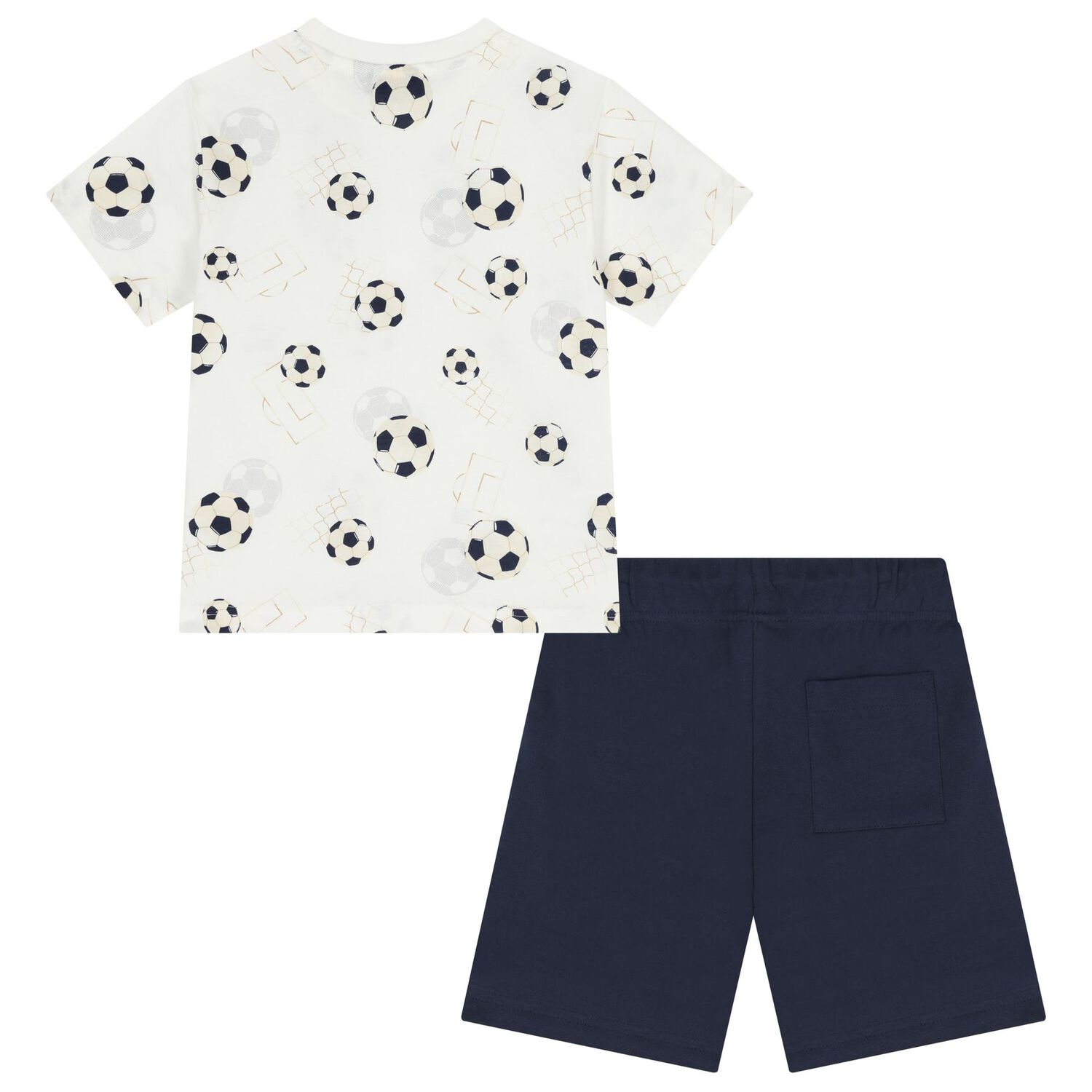 Boys White & Navy Blue Short Set, 1, hi-res