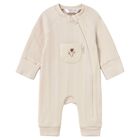 Beige Ribbed Romper, 1, hi-res