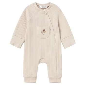 Beige Ribbed Romper