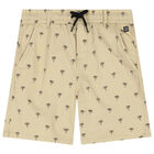 Boys Beige Palm Tree Shorts, 1, hi-res