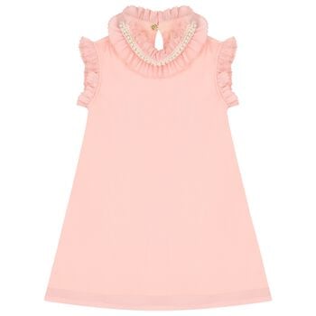 Girls Pink Ruffled Dress