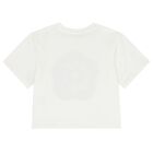 Girls White Boke Flower Logo T-Shirt, 1, hi-res