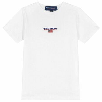 تيشيرت بالشعار باللون الابيض للاولاد