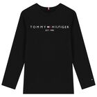 Black Logo Long Sleeve Top, 4, hi-res