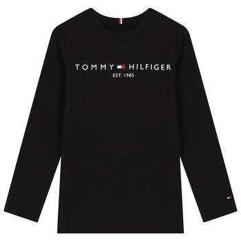 Black Logo Long Sleeve Top