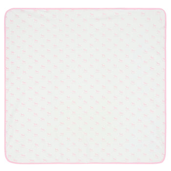 Baby Girls Ivory & Pink Horse Blanket