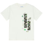 Boys Ivory & Black Graphic Shorts Set, 1, hi-res