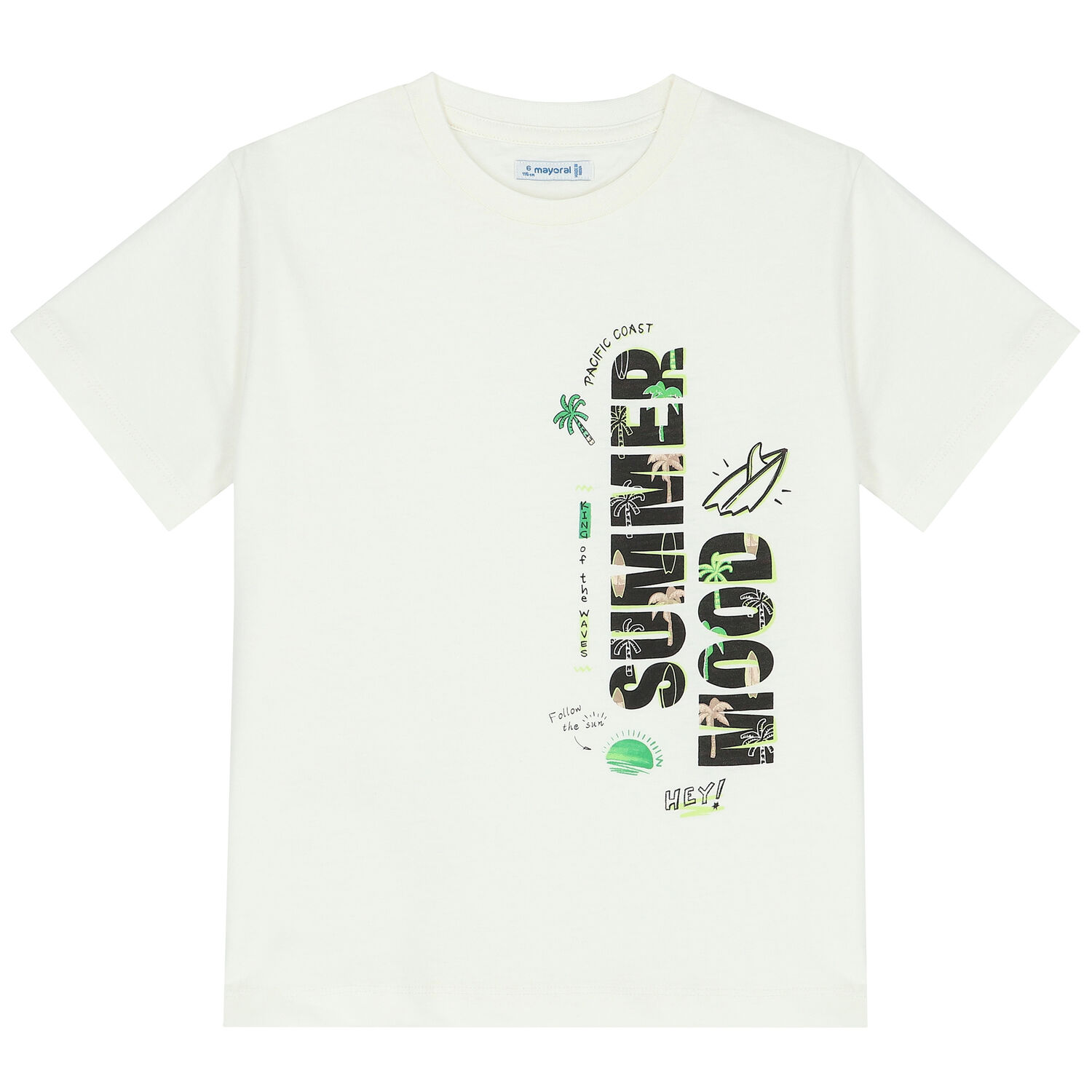 Boys Ivory & Black Graphic Shorts Set, 1, hi-res