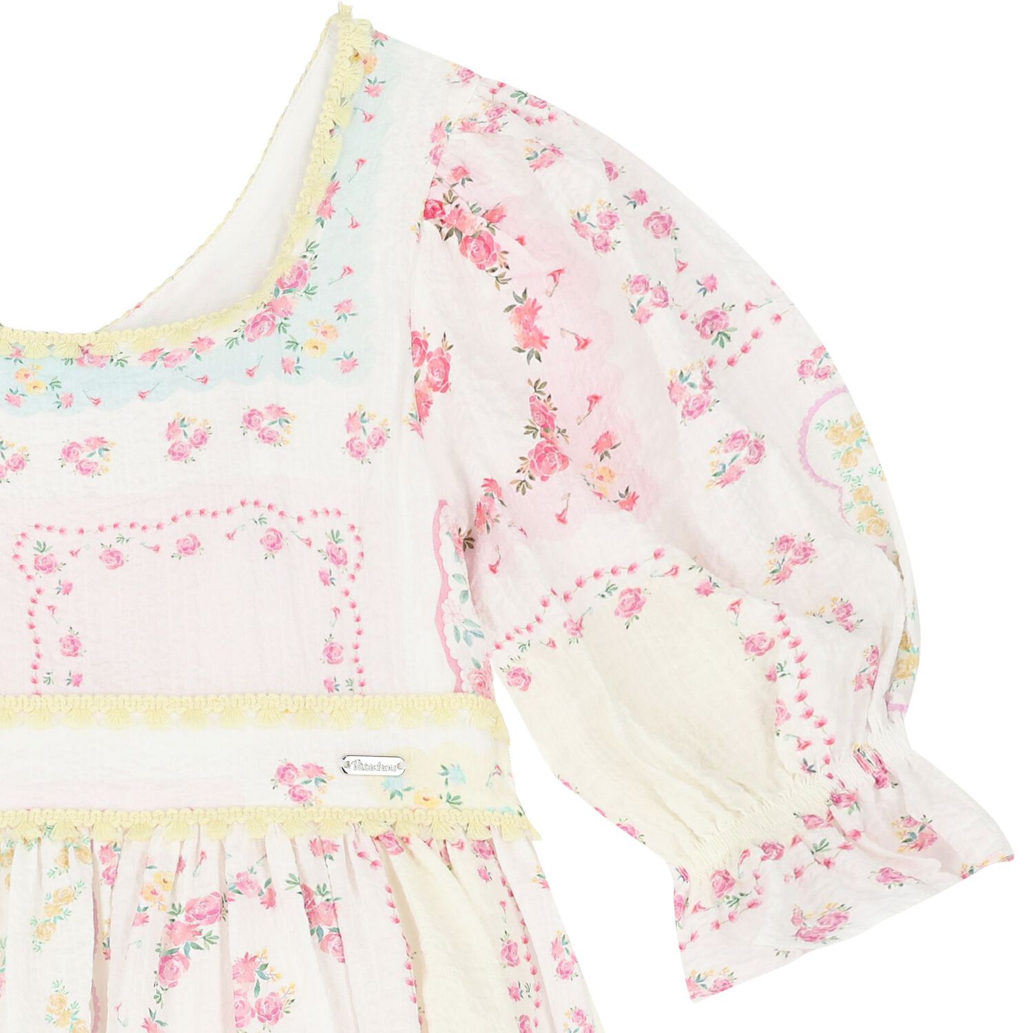 Girls White Floral Dress, 1, hi-res image number null