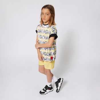 Boys Black & White Logo Trainer