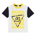 Baby Boys White & Yellow Logo Shorts Set, 1, hi-res