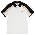 Boys White Logo Polo Shirt, 3, hi-res