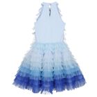 Girls Blue Layered Tulle Dress, 1, hi-res
