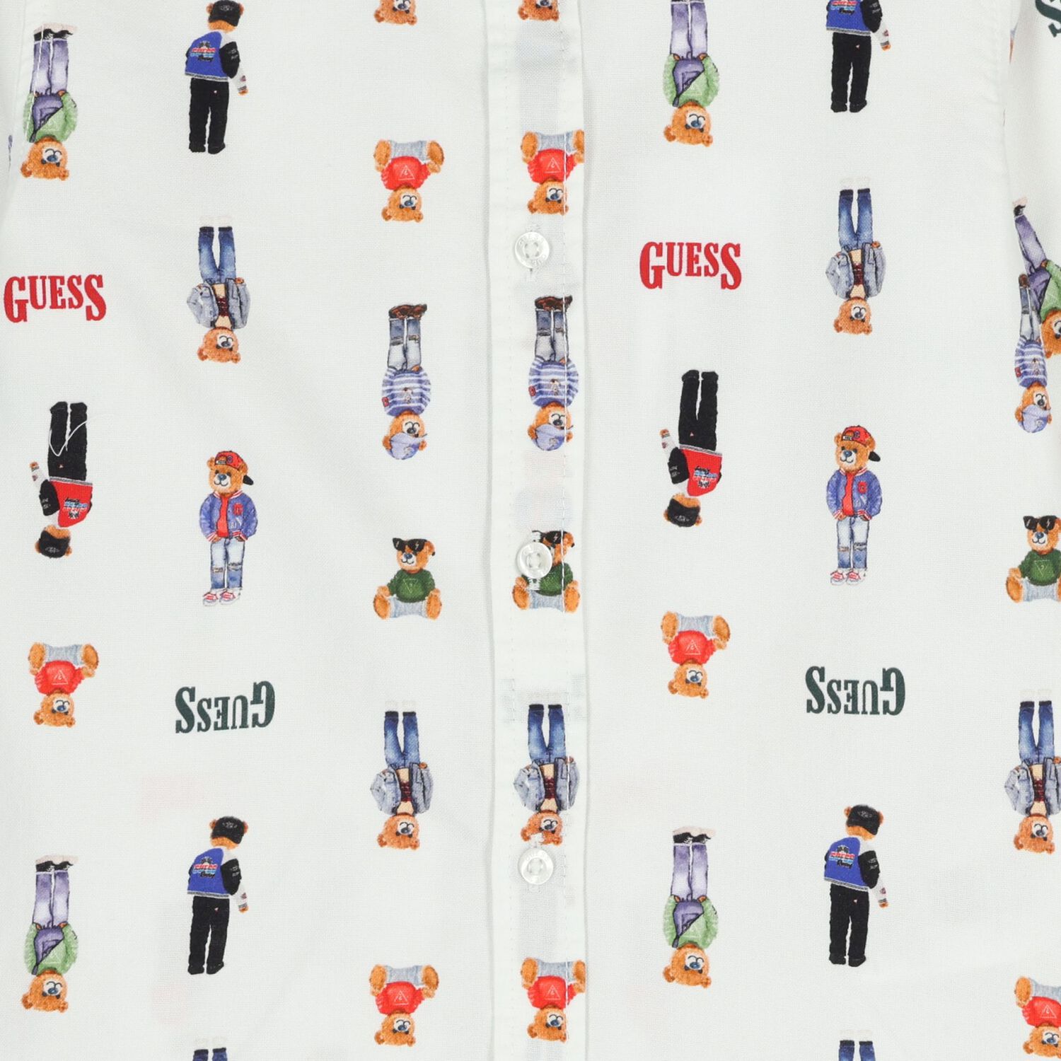 تيشيرت بشعار الدب تيدي باللون الأبيض, 1, hi-res