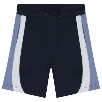 Boys Navy Blue Striped Shorts