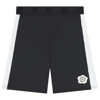 Girls Black Logo Cycling Shorts