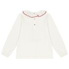 Girls Ivory Long Sleeve Top, 1, hi-res