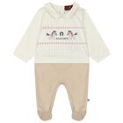 Ivory & Beige Horse & Logo Babygrow, 1, hi-res