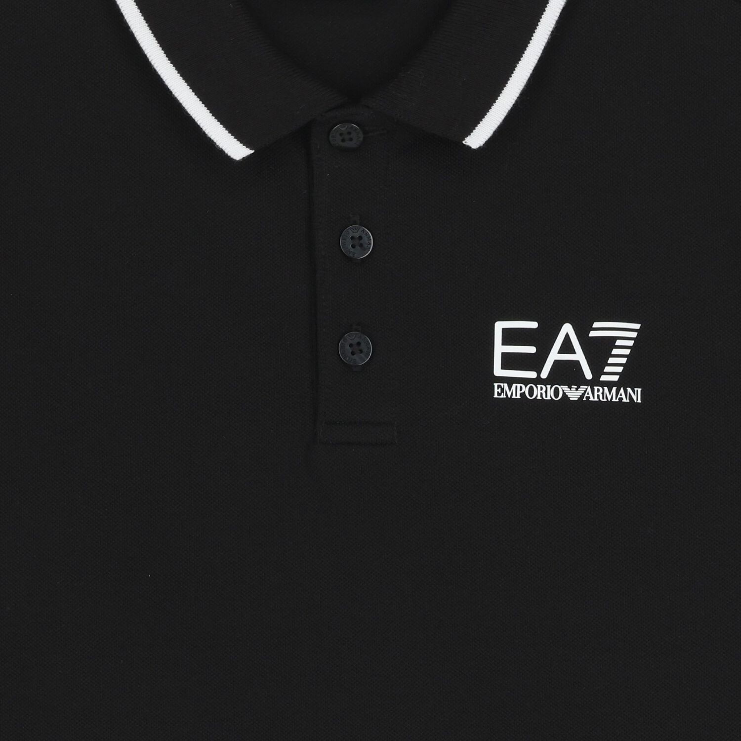 Boys Black Logo Polo Shirt , 2, hi-res