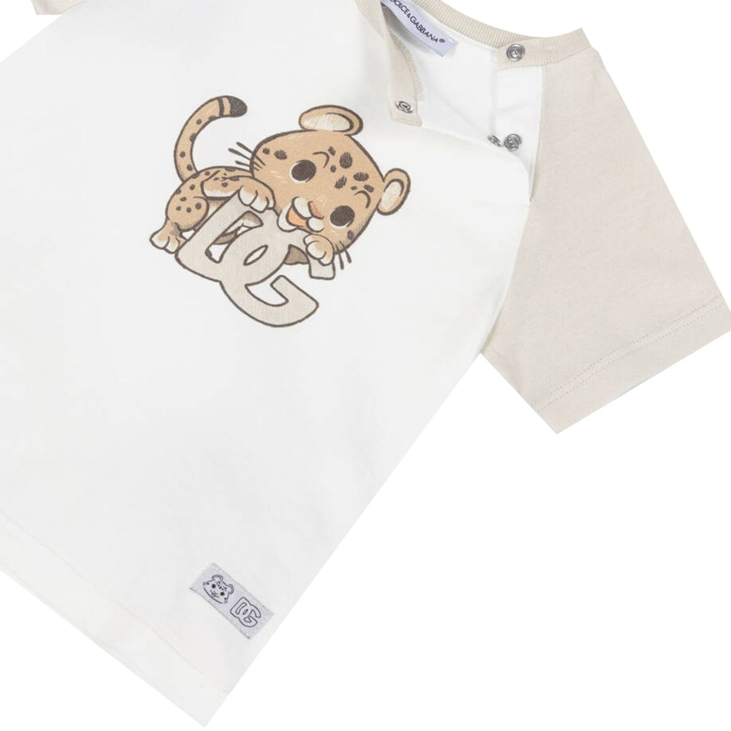 Baby Boys Ivory & Beige Leopard T-Shirt, 1, hi-res