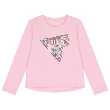 Girls Black Logo Long Sleeve Top