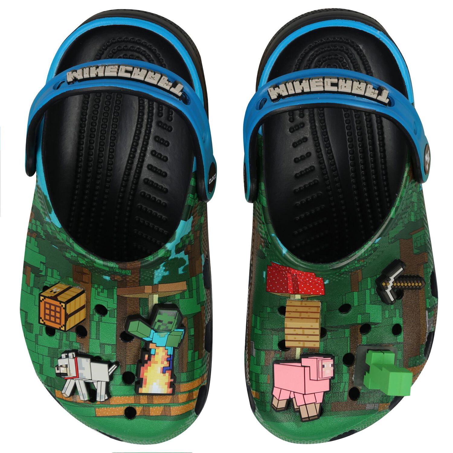 Black & Green Minecraft Classic Clogs Sandals, 1, hi-res