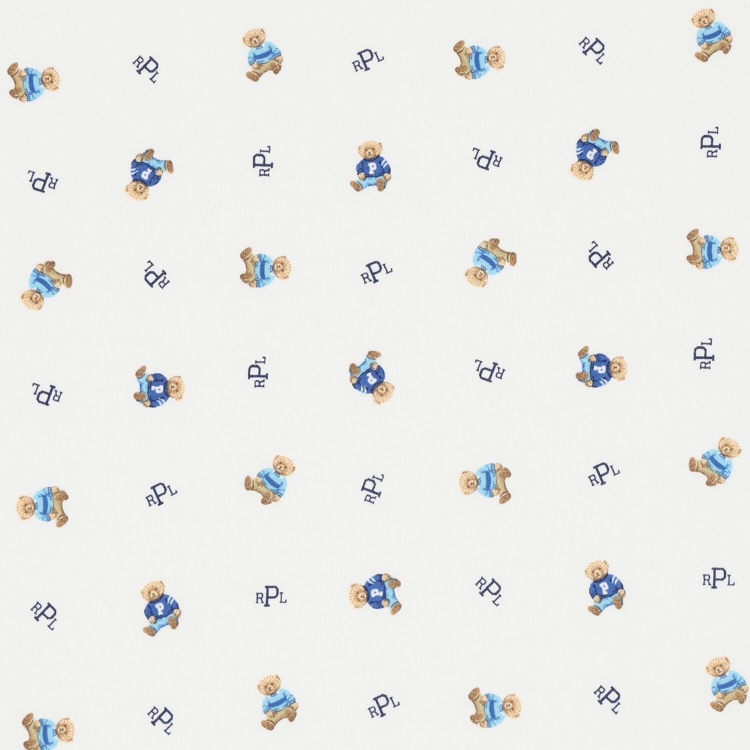 بطانية للأولاد بشعار تيدي باللون الأبيض و الكحلي , 1, hi-res