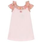 Girls Pink Ruffle Paisley Dress, 1, hi-res