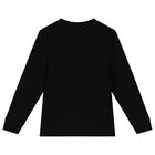 Boys Black Polo Bear Long Sleeve Top, 1, hi-res