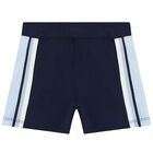 Baby Boys Navy Blue & Blue Logo Shorts Set, 2, hi-res