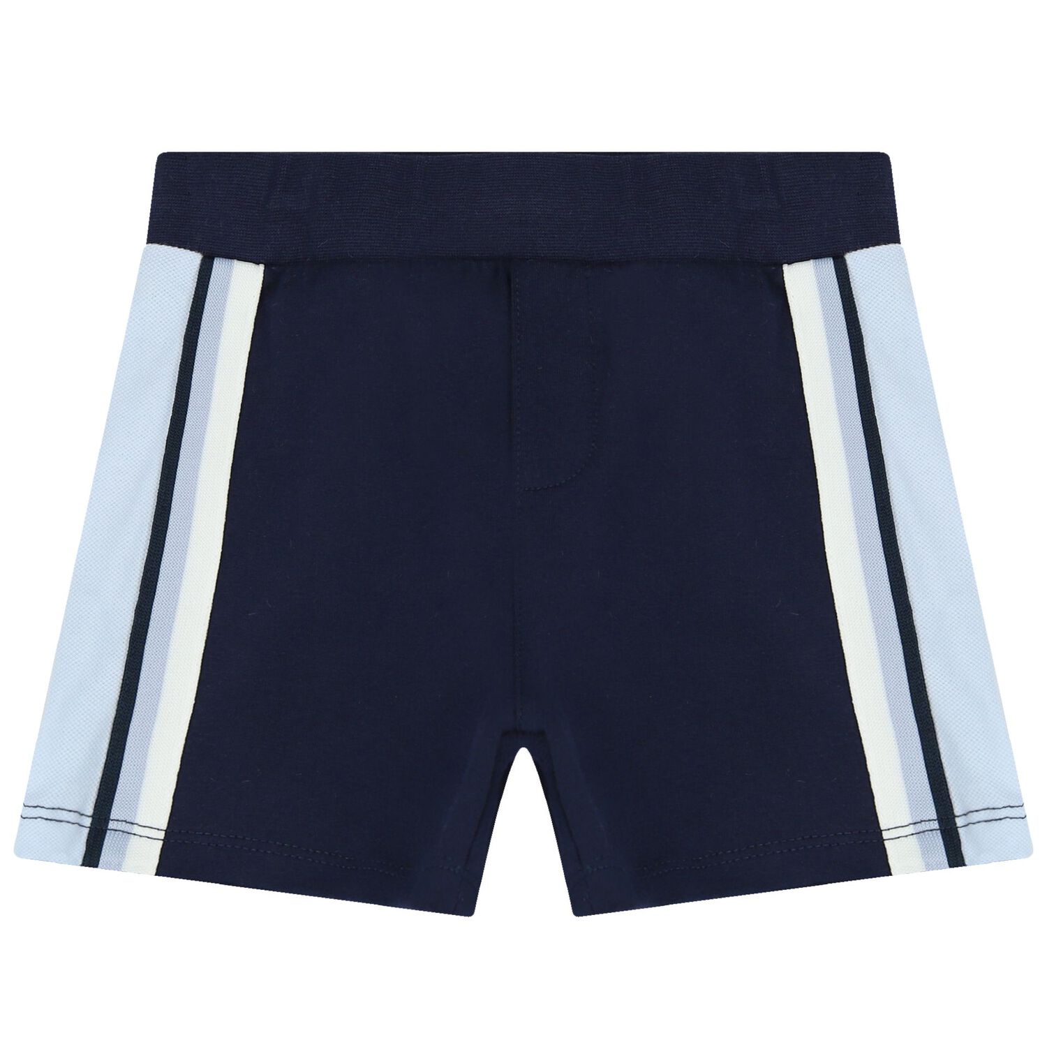 Baby Boys Navy Blue & Blue Logo Shorts Set, 2, hi-res image number null