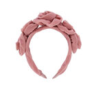 Girls Pink Velvet Roses Headband, 1, hi-res