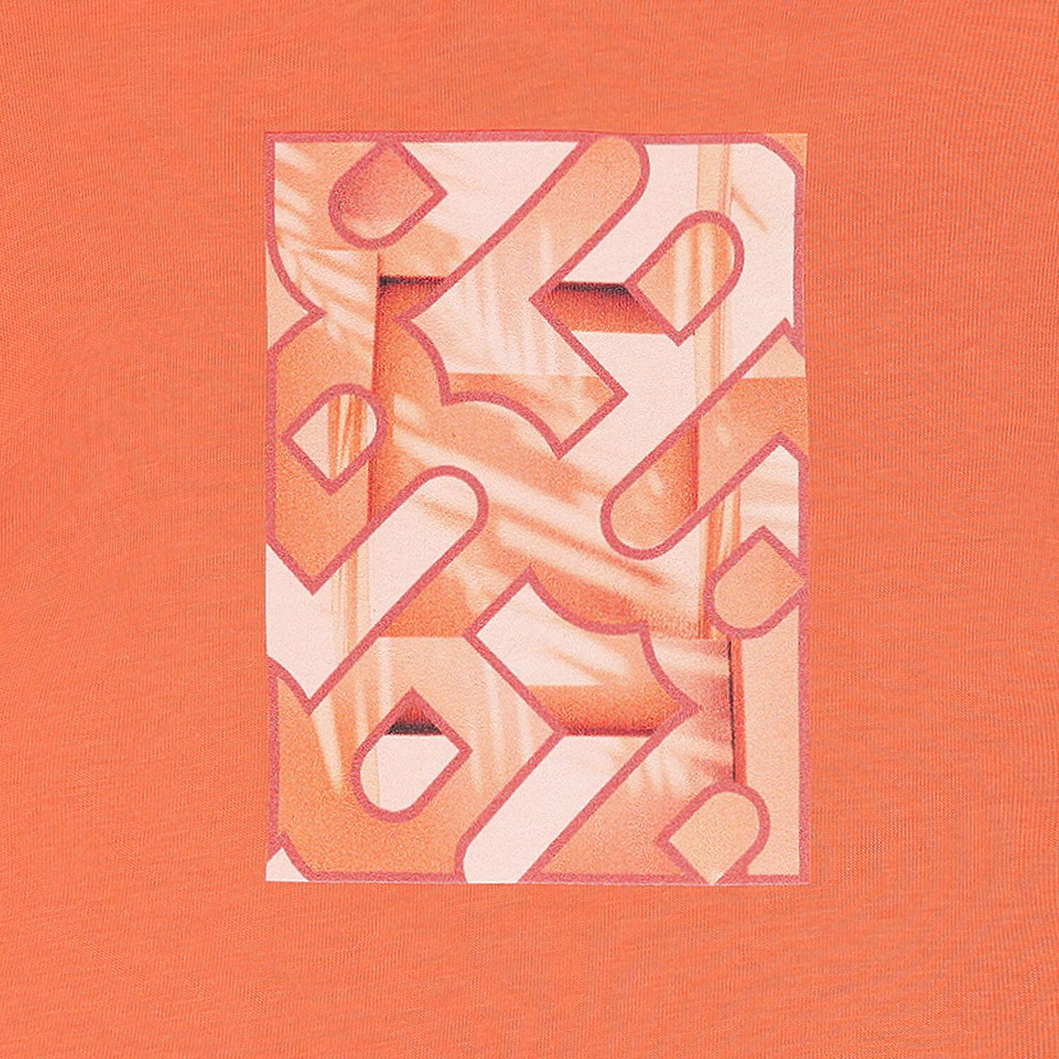 تيشيرت اولاد بالشعار باللون البرتقالى, 1, hi-res image number null