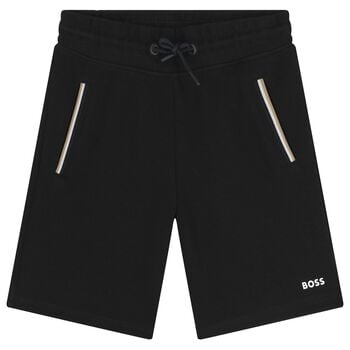 Boys Black Logo Shorts