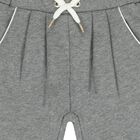 بنطلون رياضى للبنات بالبشعار باللون الرمادى , 1, hi-res