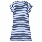 Girls Blue & White Striped Dress, 1, hi-res