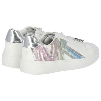 Girls White Logo Trainers