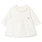 Baby Girls Ivory Knitted & Tulle Dress, 1, hi-res