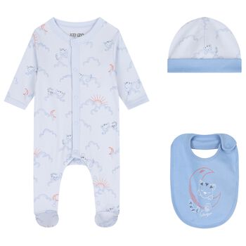 Baby Boys Blue Clouds Babygrow Gift Set