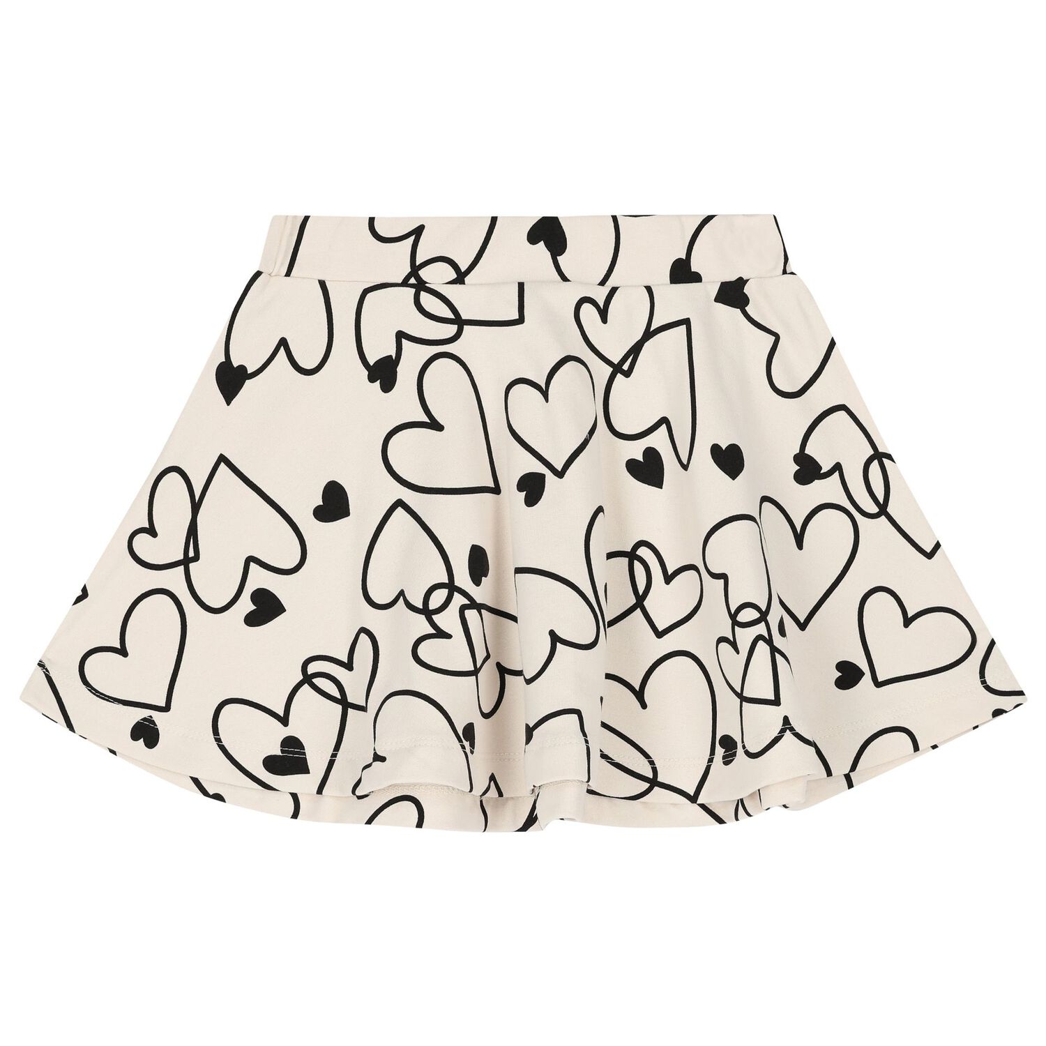 Girls Black & Beige Hooded Skirt set, 1, hi-res