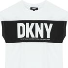 Girls White & Black Logo T-Shirt, 1, hi-res