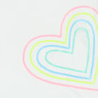 تيشيرت بالترتر وطبعة قلب باللون الابيض للبنات, 1, hi-res