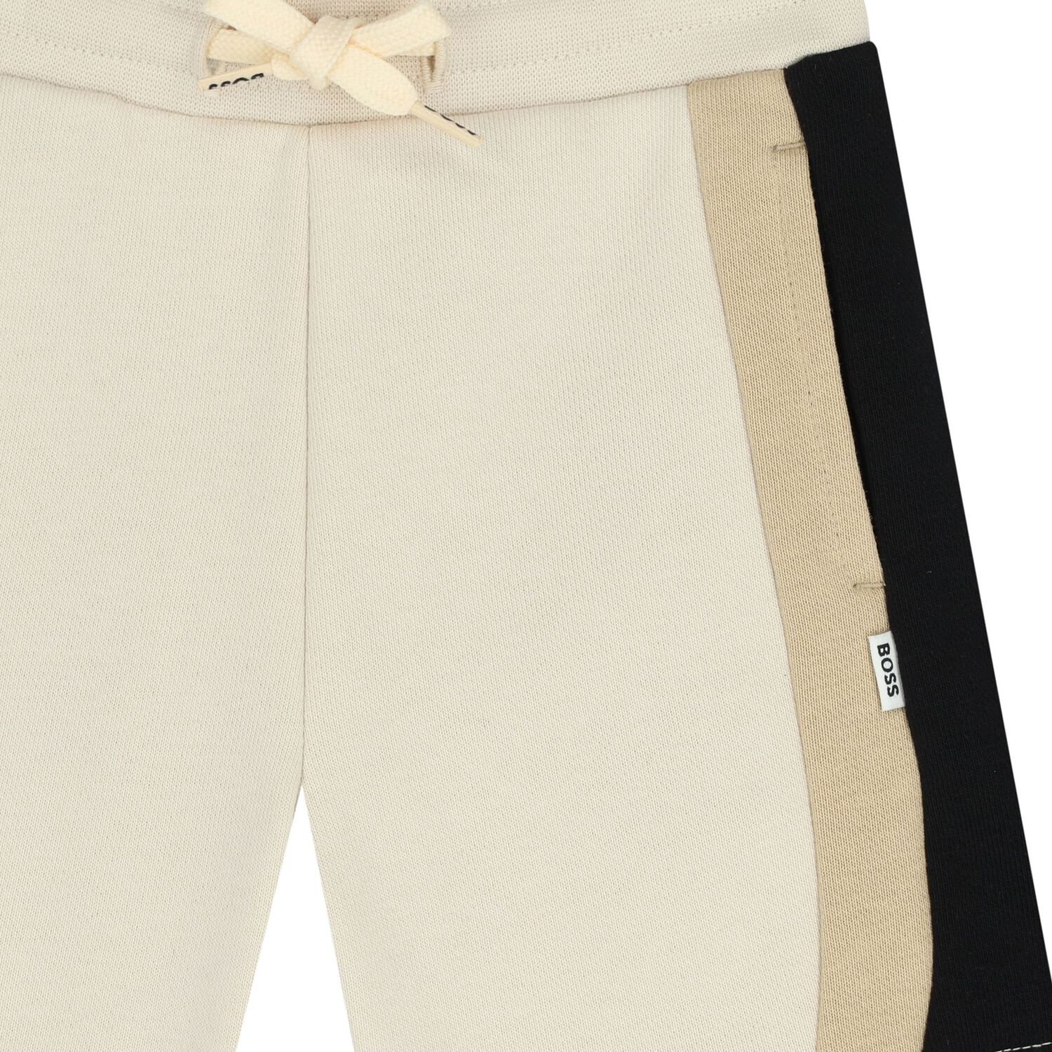 Younger Boys Beige Striped Shorts, 2, hi-res