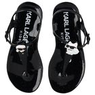 Girls Black Karl & Choupette Sandals, 1, hi-res